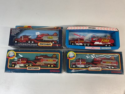 Lot 86 - MATCHBOX SUPERKINGS; four Peterbilt fire plane...