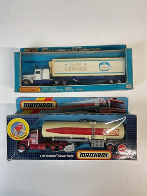 Lot 97 - MATCHBOX SUPERKINGS; two Peterbilt haulers, a...