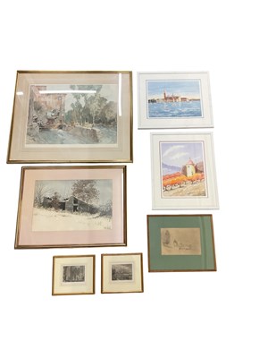 Lot 217 - JEANNE STRANG; watercolour, 'San Giorgio...