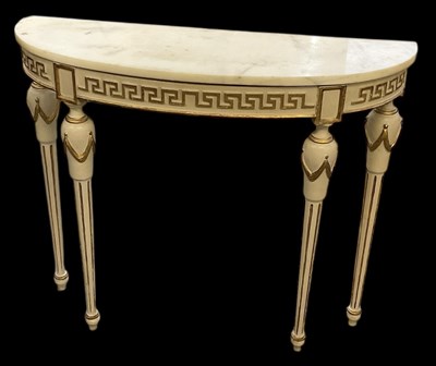 Lot 31 - A reproduction French style white painted and...