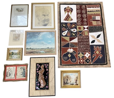 Lot 218 - Nine assorted pictures and prints, comprising...