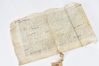 Lot 635 - A 16th century hand written vellum indenture,...
