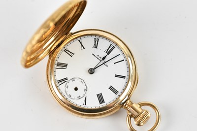 Lot 571 - A W WALTHAM MASS; a yellow metal crown wind...