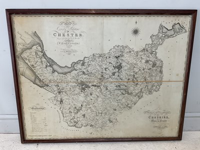 Lot 1007 - C GREENWOOD; a large map of Chester, 116 x...