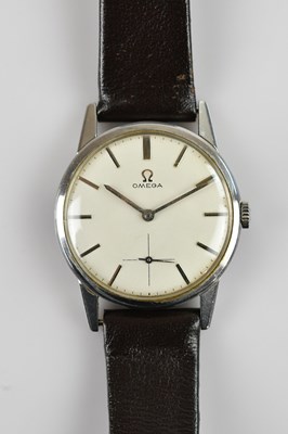 Lot 477 - OMEGA; a gentleman's stainless steel...