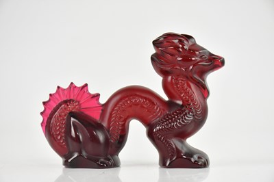 Lot 1963 - LALIQUE; a Chinese red dragon, inscribed...