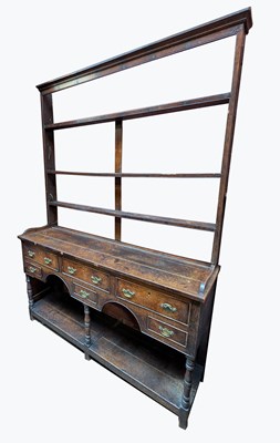 Lot 190 - An 18th century oak dresser with an...