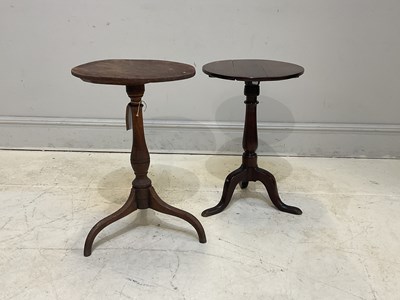 Lot 264 - Two 19th century oak tripod tables, larger 72cm.
