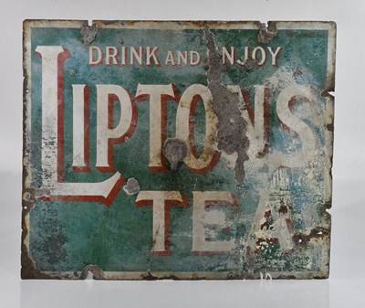 Lot 1035 - A Lipton's Tea enamel sign, 57 x 69cm.