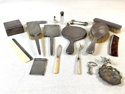 Lot 560 - Two part silver backed dressing table sets, a...