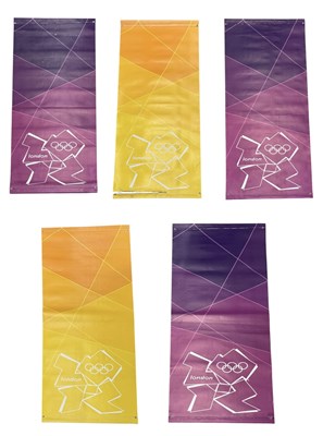 Lot 388 - Five London 2012 Olympic Games banners, in...