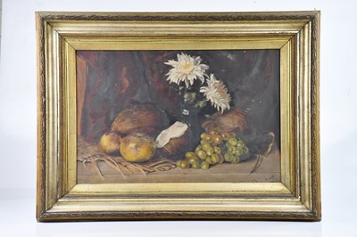 Lot 484 - R. ROTH; oil on canvas, still life study of...