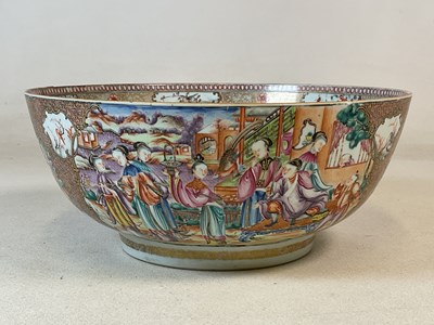 Lot 58 - A Chinese circa 1800 large Famille Rose punch...