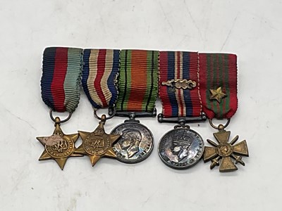 Lot 242 - A group of five miniature medals, on bar.