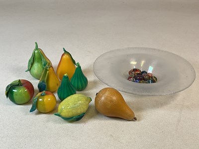 Lot 442 - A group of Murano inspired glass fruit, a...