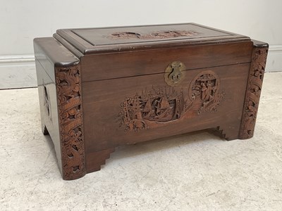 Lot 1536 - A 20th century camphorwood chest, decorated...