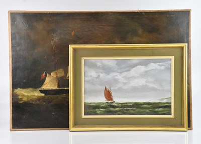Lot 1113 - DAVID A JAMES; oil on board, maritime scene,...