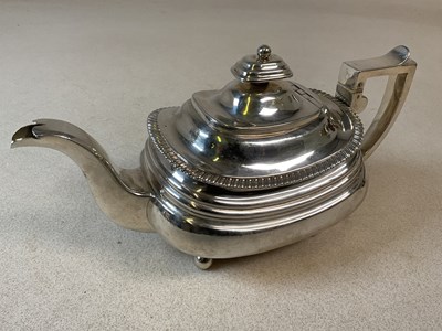Lot 549 - E LEVY; a George III hallmarked silver teapot...