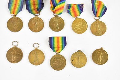 Lot 1255 - Ten WWI Victory Medals comprising medals...