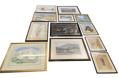 Lot 231 - A collection of twelve assorted pictures and...