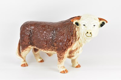 Lot 197 - A large ceramic butcher's display bull with...