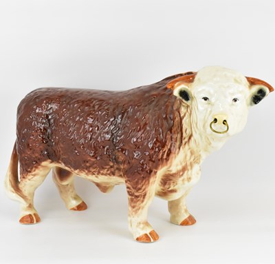 Lot 197 - A large ceramic butcher's display bull with...