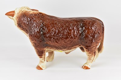 Lot 197 - A large ceramic butcher's display bull with...