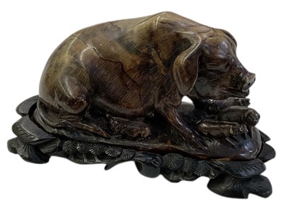 Lot 1069 - An early 20th century Chinese carved hardstone...