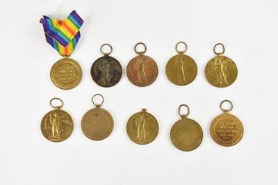 Lot 1249 - Ten WWI Victory Medals comprising medals...