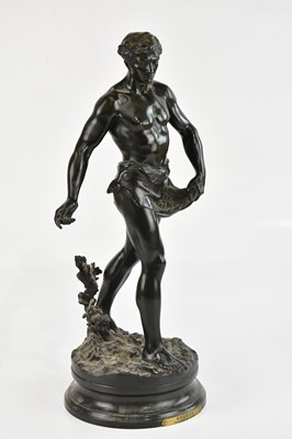 Lot 403 - A GAUDEZ; a bronze figure 'Sameur', bearing...
