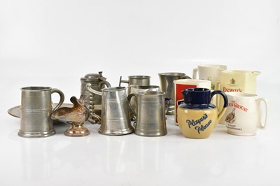 Lot 428 - A collection of pewter tankards, a small...