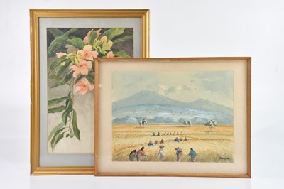 Lot 1109 - CONSTANCE KIRK; watercolour still life, 37 x...