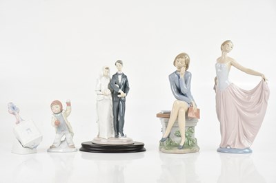 Lot 1664 - LLADRO; a group of five figures comprising...
