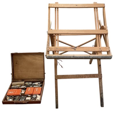 Lot 261 - A modern folding artist's easel and a wooden...