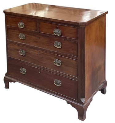 Lot 25 - A George III mahogany chest of two short over...