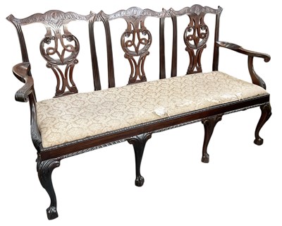 Lot 4 - A good Victorian mahogany Chippendale style...