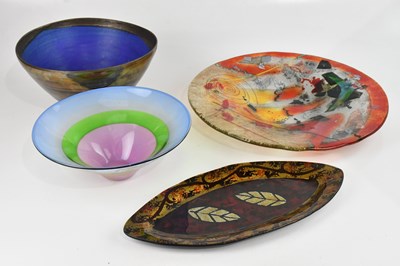 Lot 1775 - SIMON MOORE; a decorative glass bowl, diameter...