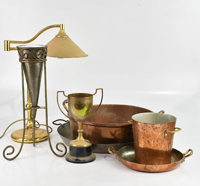 Lot 429A - A collection of brass and copper wares,...