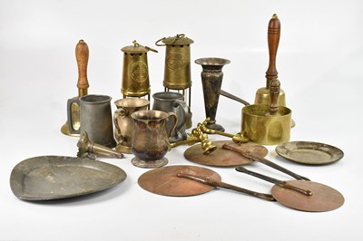 Lot 434A - A collection of metalware including ARP bell,...