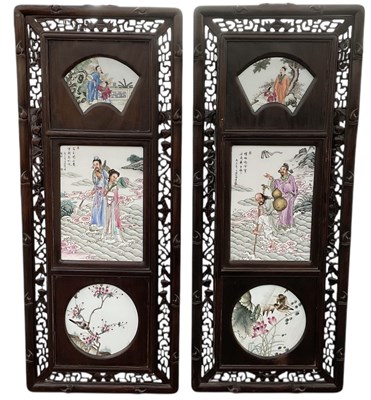 Lot 1092 - A pair of modern Chinese Famille Rose...