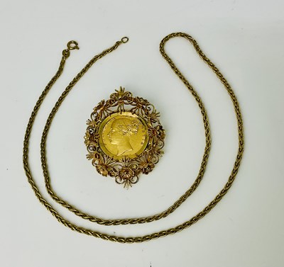 Lot 589 - A Victorian full sovereign, 1851, young head,...