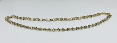 Lot 609 - A 9ct yellow gold hoop link chain, with white...