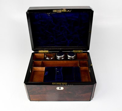 Lot 145 - A Victorian rosewood vanity case, part fitted...