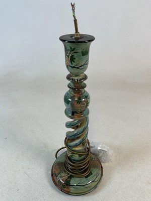 Lot 710 - A papier mache lamp base, decorated with...