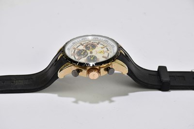Lot 1741 - FERRARI; a gentleman's wristwatch on rubber...