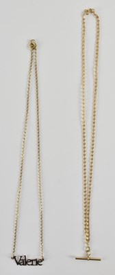 Lot 1274 - A 9ct yellow gold identity necklace, 'Valerie',...