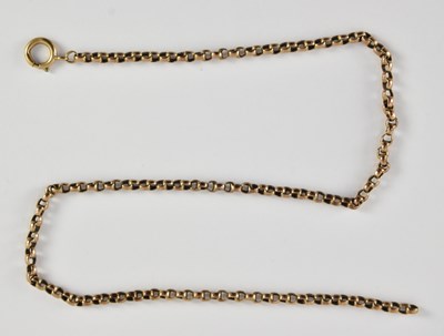 Lot 1271 - A yellow metal belcher link necklace, with...