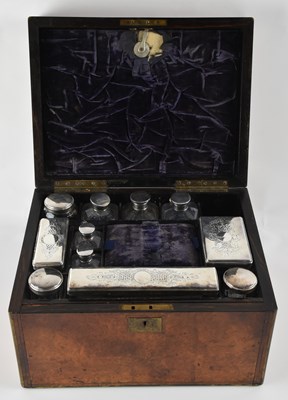 Lot 1106 - A Victorian burr walnut vanity case, with...