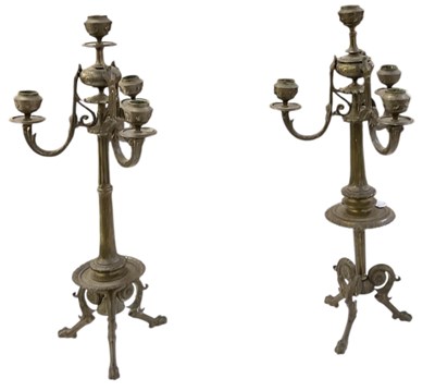 Lot 641 - A pair of early 19th century Regency bronze...