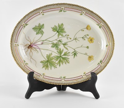 Lot 515 - ROYAL COPENHAGEN; a large oval 'Flora Danica'...